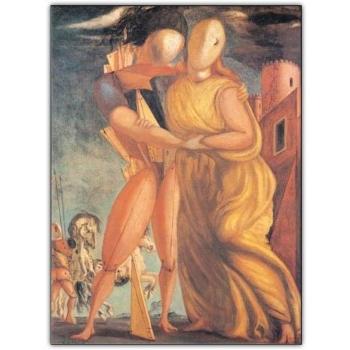 Artopweb Panel Decorativo con Diseño De Chirico Hector and Andromache, Madera, Multicolor, 53x3x72 cm