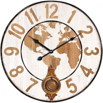 Reloj de Pared Mundo Adorno Pared Signes Grimalt By Sigris - Marrón 58x4x58 cm 28574