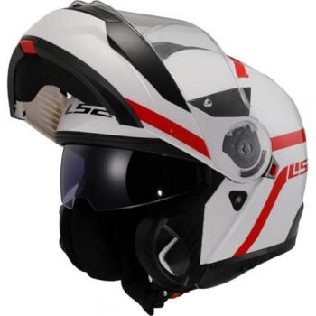 Casco Moto Modular LS2 FF908 Strobe II AUTOX Gloss White Red XXXL