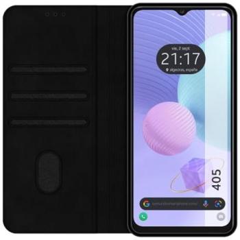 Funda libro de Polipiel con tarjetero compatible para TCL 405 color Negra, cuero sintético