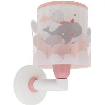 Aplique de pared infantil Whale Dreams Ballenas rosa