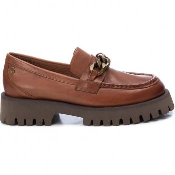 Carmela 160358 Mocasín de Piel Color Camel con Detalle de Cadena para Mujer Talla 41 Negro