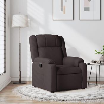Sillón reclinable de tela marrón oscuro Vidaxl con características de comodidad, diseño ergonómico, reposabrazos acolchados y mecanismo de reclinación ajustable