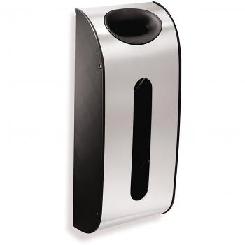 Simplehuman - Soporte de pared para guardar bolsas, acero inoxidable, color plateado, negro