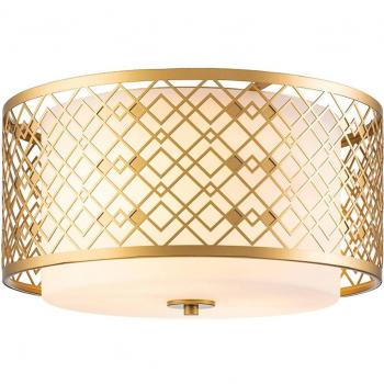 Plafón de techo colgante cilíndrico Ziggy de 2 luces en color oro