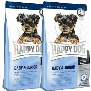 2 x 4 kg Happy Dog surpreme Mini Baby + Junior Cachorro Forro Cachorros Forro especial