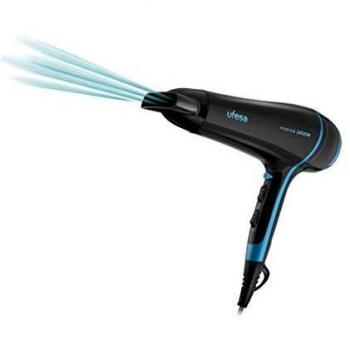 Secador de Pelo Cerámico Ufesa SC8350 Essential, 2400W, Negro y Azul