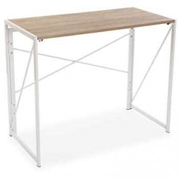 Versa Jack Escritorio Plegable para el Ordenador, Mesa Gaming, Medidas (Al x L x An) 74 x 45 x 90 cm, Madera y Metal, Color Blanco
