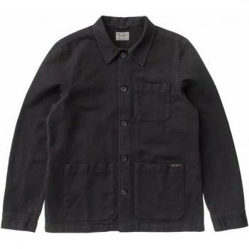 Nudie Jeans Barney Worker Denim Jacket - Casual Black Overshirt for Men, Size XS