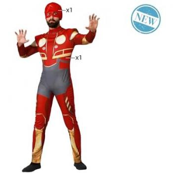 Disfraz de Héroe Robot Rojo para Hombre - Incluye traje completo, diseño de robot, color rojo brillante, talla M, ideal para fiestas y eventos temáticos