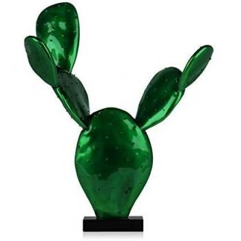 Escultura Grande de Resina 'Cactus' Color Verde