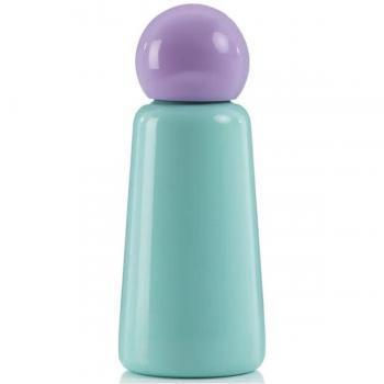 Mini botella Lund London menta y lila con diseño Skittle de 300 ml en acero inoxidable, color verde/lila