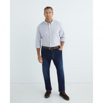 Camisa oxford de hombre raya bicolor Classic Fit fácil plancha tallas grandes