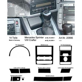 PreWoodec Campingbedarf Armaturenbrett-Veredelung Aluminium für Mercedes Sprinter - Tienda de campaña iglú, talla standard