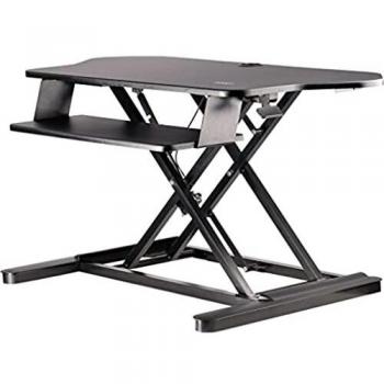 StarTech.com Corner Sit Stand Desk Converter with Keyboard Tray - Large Surface (35 x 21) - Height