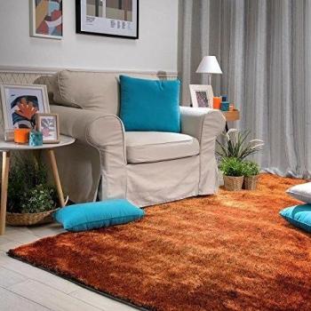 Sancarlos - Alfombra Pelo Sacha Naranja - De Pelo Largo - Fácil Mantenimiento - Varias Tallas Disponibles, 170X240 Cm