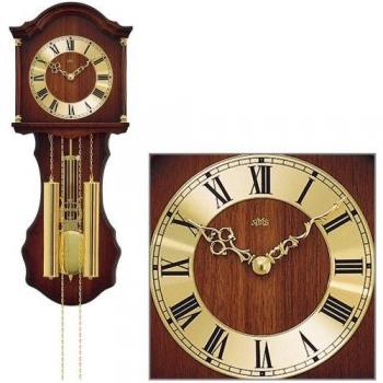 Reloj de pared AMS H211/1 con péndulo y diseño decorativo