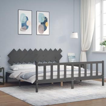 Cabecero de cama gris 200x200 cm en madera maciza
