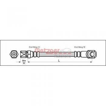 Latiguillo de freno flexible Metzger 4113268 para Lada Niva, lado delantero izquierdo