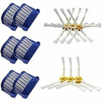 LOVE(TM)6 Paquete Aero Vac Filtros y 3-Armed + 6-Armed Cepillo lateral para Robot serie 600 500 550 551 552 536 564 620 630 650 660 aspirar el polvo de Robots