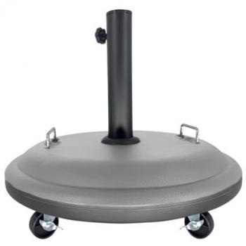 Soporte de sombrilla de cemento gris 25 kg con ruedas