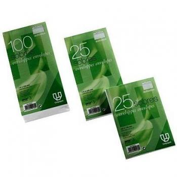 Unipapel 053215 - Pack de 25 sobres, 110 x 220 mm