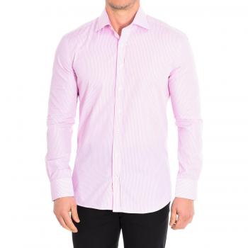 Camisa de hombre Coton manga larga con cuello solapa y cierre a botones BAR6