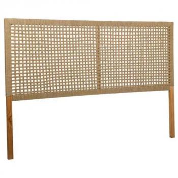 Cabezal de Cama de Madera y Cuerda Trenzada Marrón 160x3x110 cm