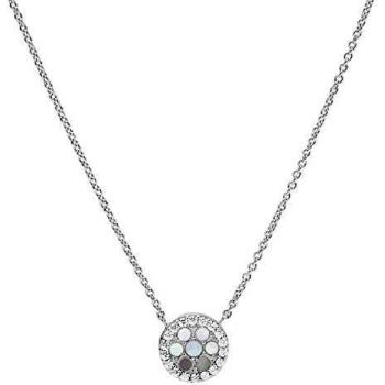 Collar de mujer Fossil en plata esterlina 925 con perlas y cristales, longitud ajustable de 40 a 45 cm, modelo JFS00520040