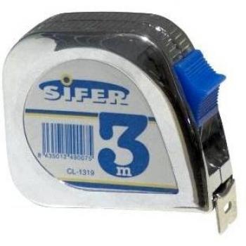 Sifer flexometro cromo 3m 13mm con freno y clip