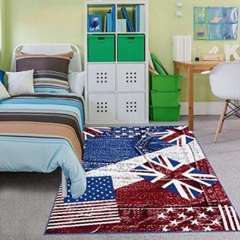 Alfombra Infantil Rectangular Tejida Azul 235x320 cm - Polypropileno BC USA UK