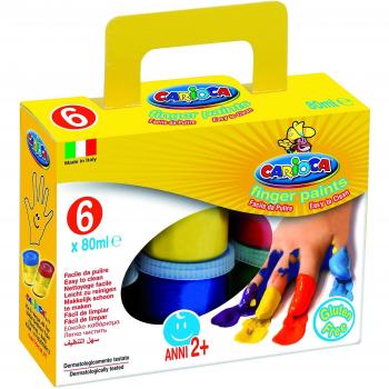 Pintura de Dedos Surtida 80 ml - Set de 6 Vasitos CARIOCA