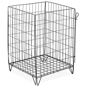 Compostador de Jardín de Acero Negro con Malla Metálica, Jaula para Compostaje con Base y Patas, 68x46x46cm