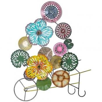Mural decorativo de pared de metal Multicolor 112 x 8 x 132 cm