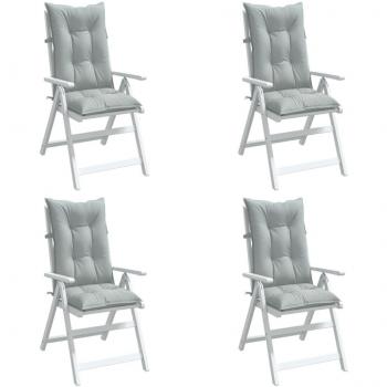 Cojines para silla Respaldo Alto 4 Mélange Tela Gris 120x50x7