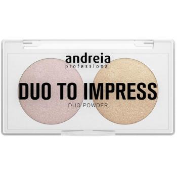 Paleta Duo de Iluminador en Polvo Rosa Perla y Dorado