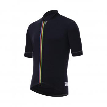Santini UCI Rainbow Design Camiseta de Manga Corta, Hombre, Negro, XXS