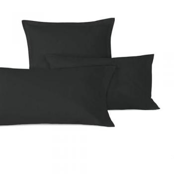 Funda Almohada Básica Negra 45x155 cm, 100% Algodón, Calidad 150 TC, Fabricado en España