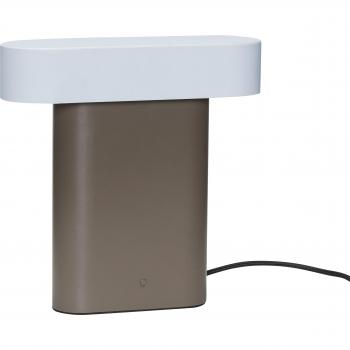 Lámpara de mesa Sleek LED de metal marrón y gris claro Hubsch Interior
