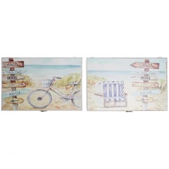 Tapa DKD Home Decor Contador Playa Madera MDF 2 Unidades 46,5 x 6 x 31,5 cm