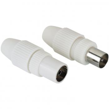 Set de Conectores Coaxiales Hama - Enchufe y Acoplador, Fijación por Clip
