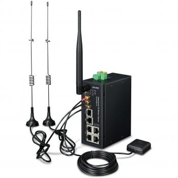 Pasarela/Controlador Industrial 4G LTE Celular Inalámbrico con 5 Puertos 10/100/1000T y GPS (ICG-2510WG-LTE-EU)