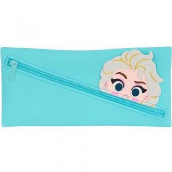 Estuche Portatodo de Silicona Elsa Frozen Disney Safta, Diseño Caritas, Dimensiones 1x22x11 cm