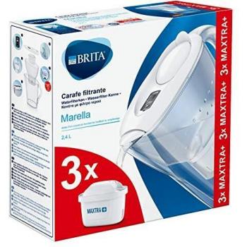 Pack de Jarra filtrante BRITA Marella Blanca 2.4L + 3 Filtros MAXTRA+