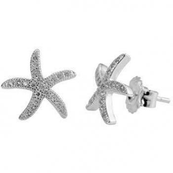 VIDAL & VIDAL Pendientes Plata 1ª Ley 925 Circonitas Estrella Mar