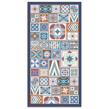 Alfombra Vinílica Estilo Hidráulico Multicolor 160x230 cm - Antideslizante, Antihongos e Ignífuga
