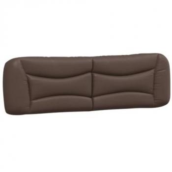 Cabecero de cama acolchado cuero sintético marrón 180 cm