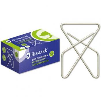 Caja 50 clips niquelados de mariposa nº 10 Bismark