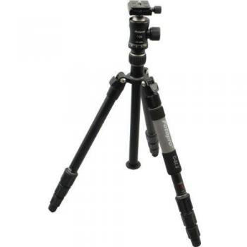 Rollei C5i II+T-3S - Trípode compacto con cabeza esférica, funcíon monopie, capacidad máxima 10 kg, con 3 picos integrados, ARCA SWISS compatible, color titanio