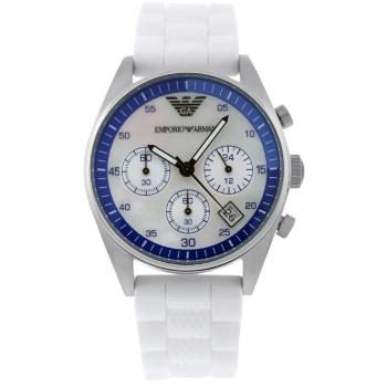 Reloj Armani Hombre AR5884 (43mm) - Reloj analógico, caja de acero inoxidable, correa de piel, resistencia al agua hasta 50 metros, esfera negra con detalles plateados, mecanismo de cuarzo